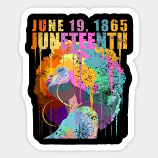 11 June 19 1865 Juneteenth Afro Woman Graffiti Art Sticker